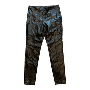 7 For All Mankind Black Faux Vegan Leather Slim Leg Pants Large
